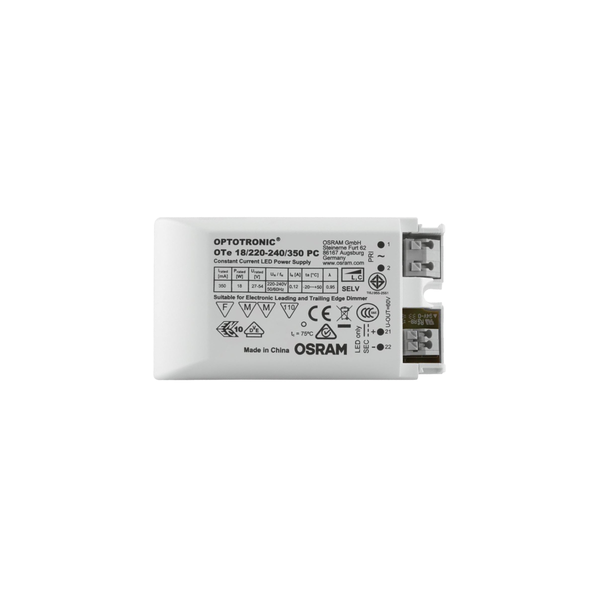Light Fixture DRIVER PHASE-CUT 18W 350mA 27-54V OSRAM – Zambelis