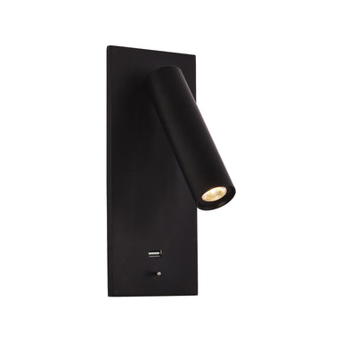 Light Fixture SCONCE RECESSED LED 3W METAL BLACK USB – Zambelis