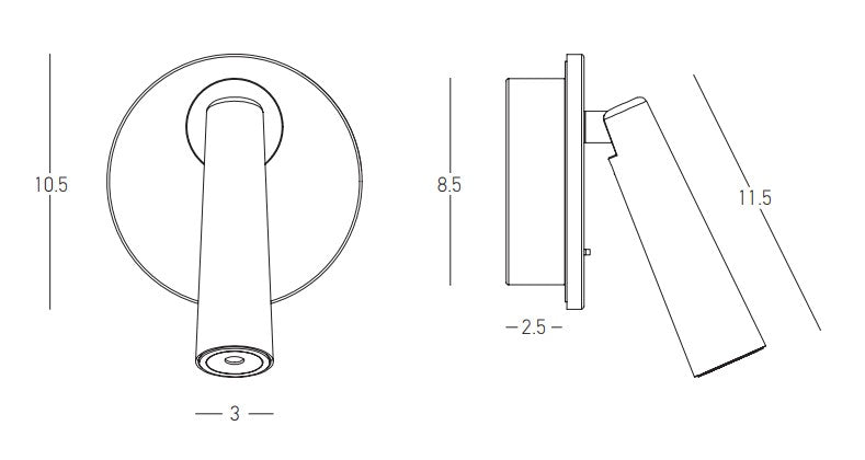 LED Modern Hotel Wall Reading Light| RECESSED ZAMBELIS