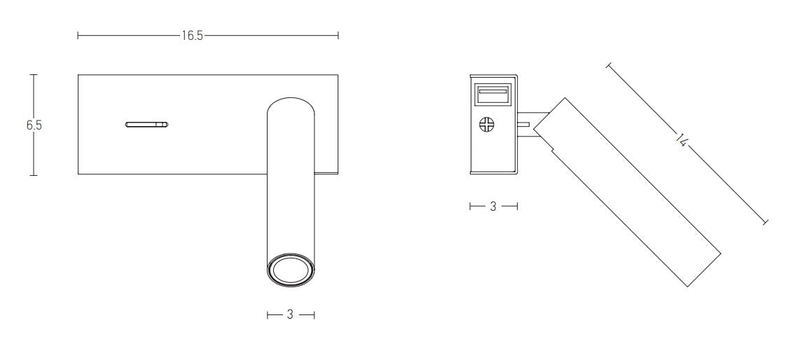 LED Modern  WALL READING LIGHT  ZAMBELIS