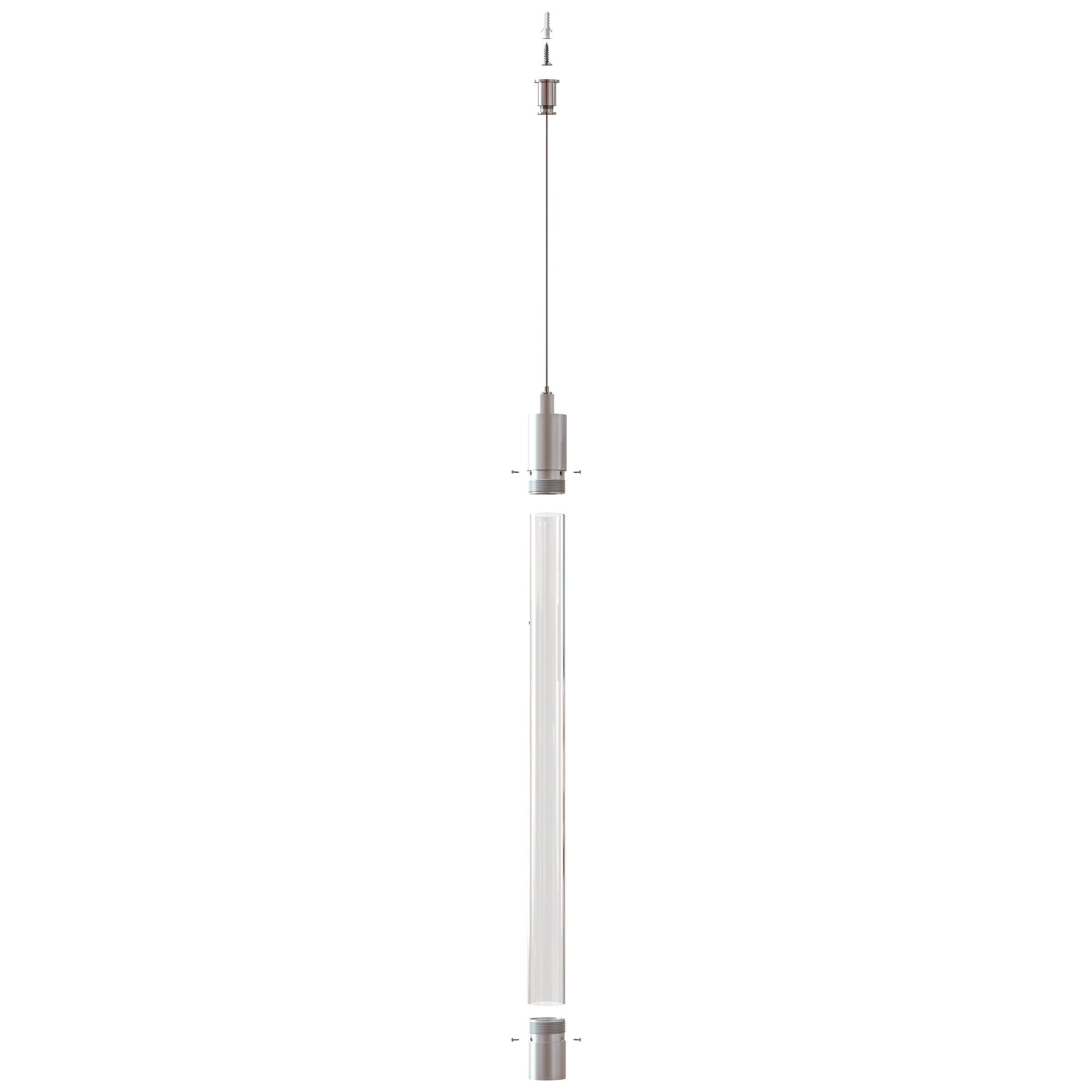 Light Fixture VERTICAL SUNSPENSION KIT ALUMINIUM MOUNTING BASE WITH 2M STEEL WIRE + PLASTIC TUBE D:27MM – Zambelis