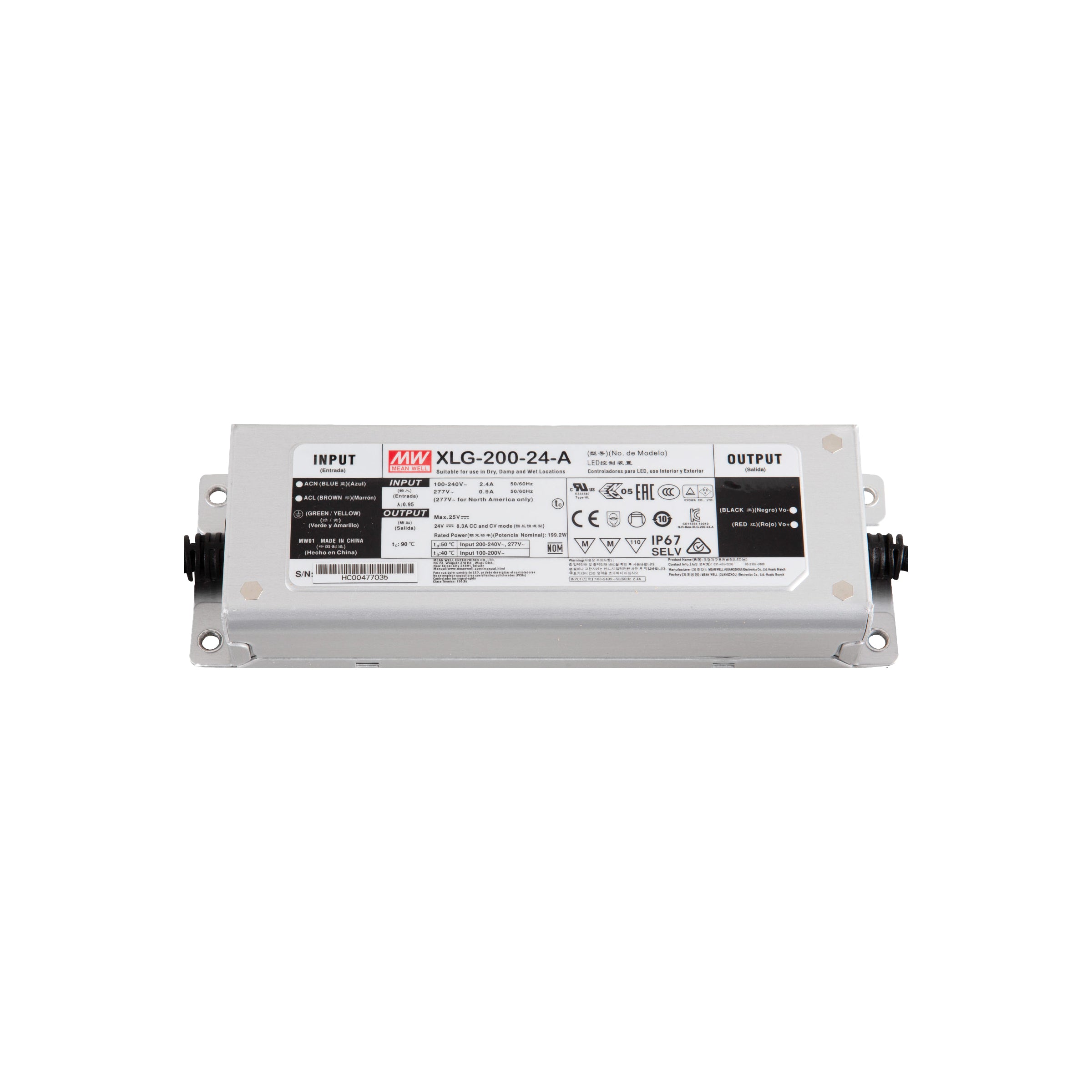 Light Fixture DRIVER 200W-24V ON-OFF IP67 MEANWELL – Zambelis