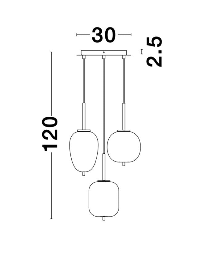 Modern Pendant Lamp  LATO  E14 NOVA LUCE-GOLD