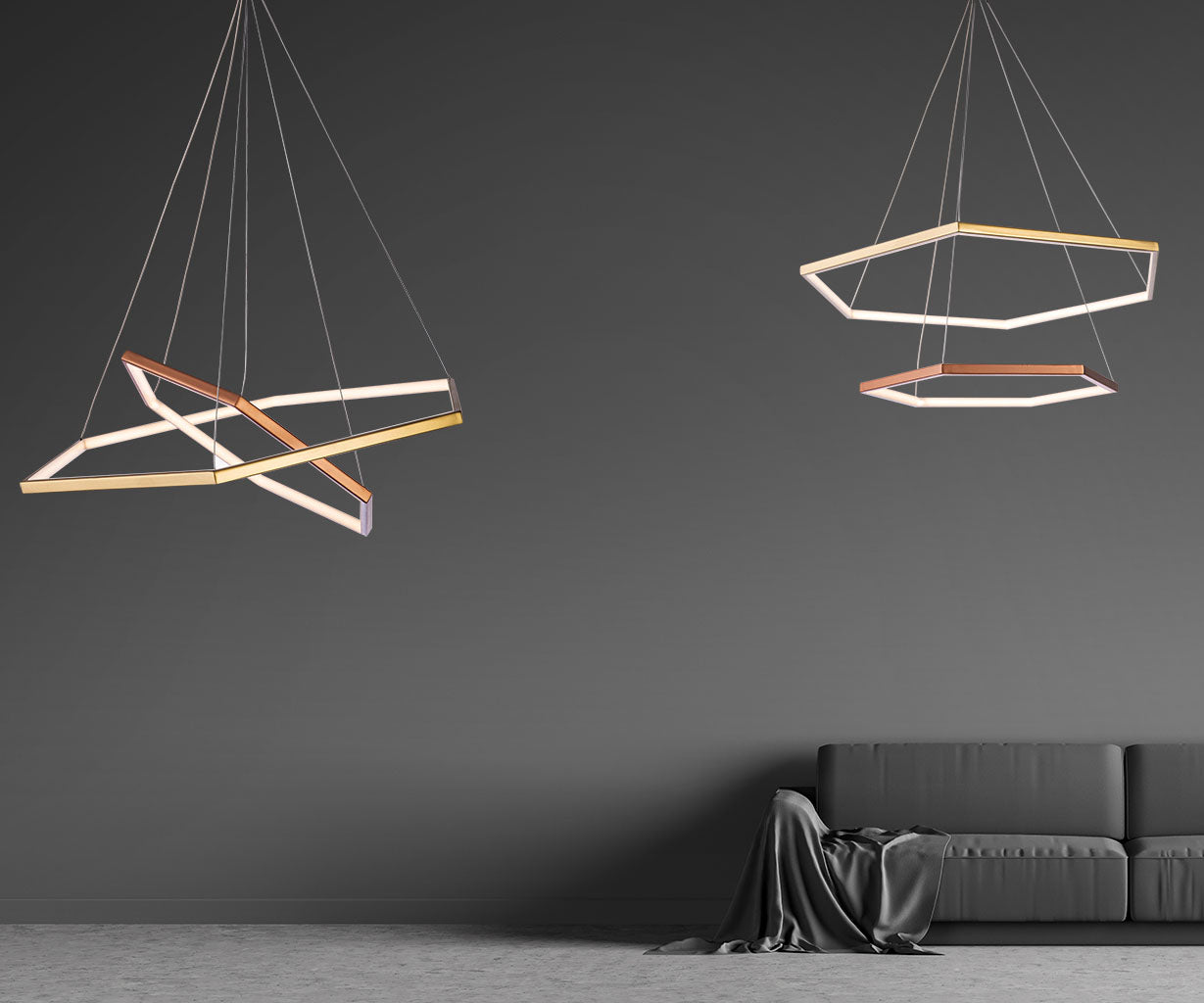 LED Pendant Light Polygon horizontal