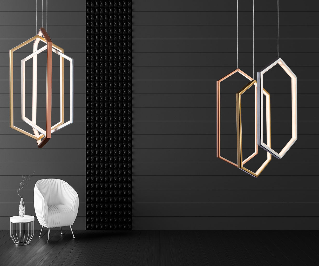 LED Pendant Light Polygon horizontal