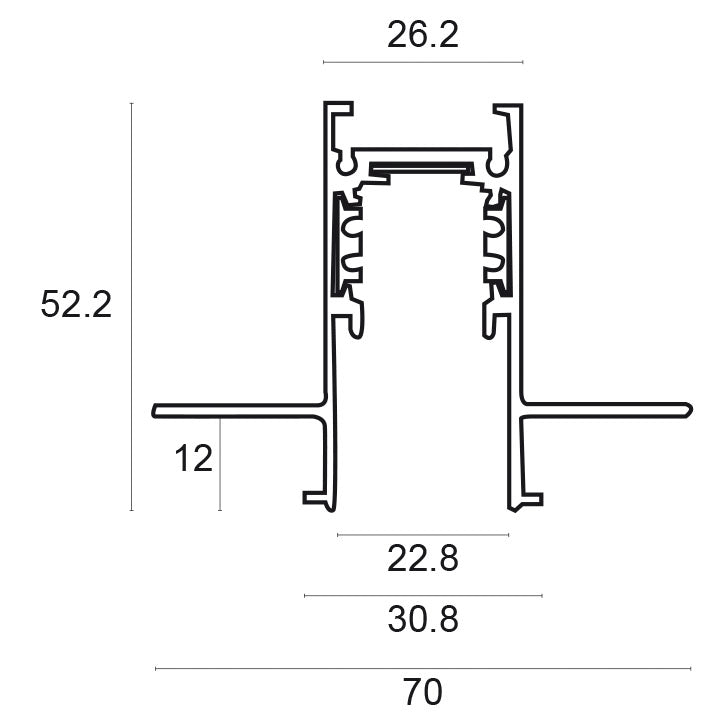 Magnetic Track Rail 48V DC Recessed Mounting VIOKEF 02/0202