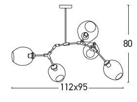 Modern Ceiling Lamp   5xE27 ZAMBELIS