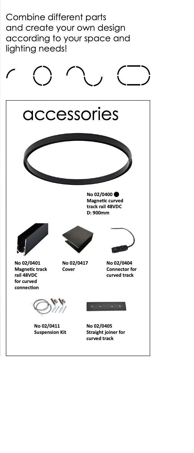 Magnetic Curvy Track Rail 48V DC