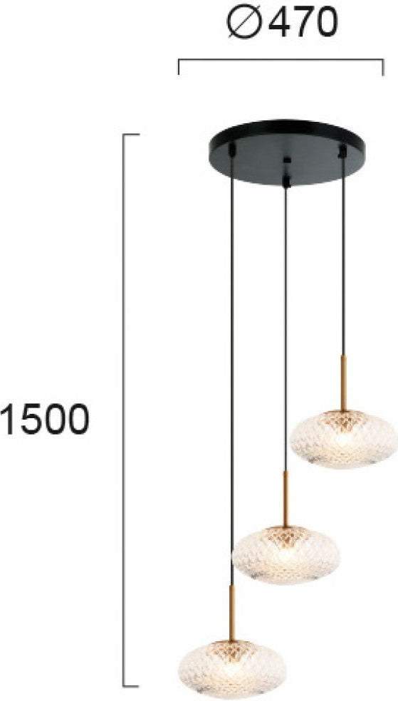 Modern Pendant Lamp VIOKEF ESTER 4225700 3xG9