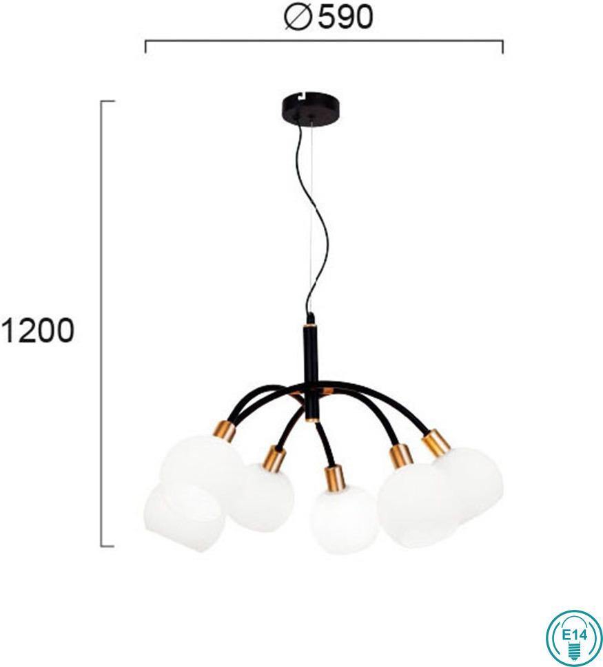 Modern Chandelier VIOKEF ELISA 4215000 6xE14 - Lampbroker