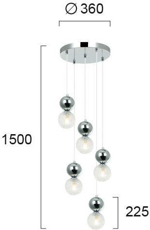 Modern Pendant Lamp VIOKEF SYLIA 4238800 5xG9 - Lampbroker