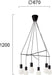 Modern Pendant Lamp VIOKEF GLORIA 4234000 6xE27 - Lampbroker