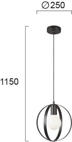 Modern Pendant Lamp VIOKEF MALOU 4233700 1xE27 - Lampbroker