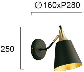 Modern Wall Lamp VIOKEF BLACK MENTA 4241601 1xE27