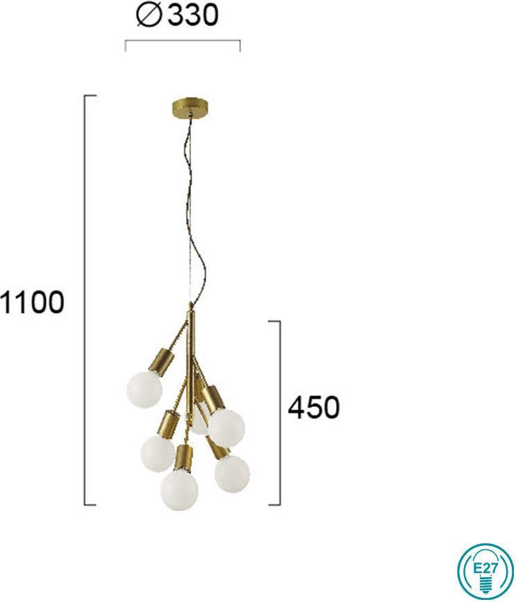 Modern Pendant Lamp VIOKEF GRAPE 4232600 6xE27 - Lampbroker