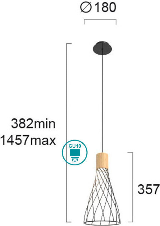 Modern Pendant Lamp VIOKEF HANK 4235201 1xE27