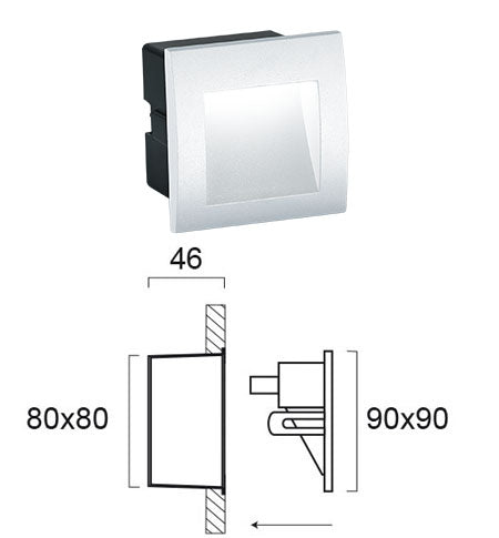 LED Outdoor Wall Lamp Recessed VIOKEF RIVA  IP65