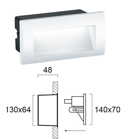 LED Outdoor Wall Lamp Recessed VIOKEF RIVA  IP65