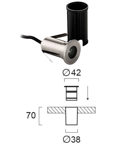 LED Outdoor Ground Recessed Lamp VIOKEF LOTUS 4186700 1W IP65/IP67