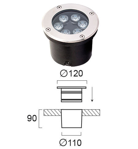 LED Outdoor Ground Lamp VIOKEF LOTUS 4186900  6W IP65/IP67