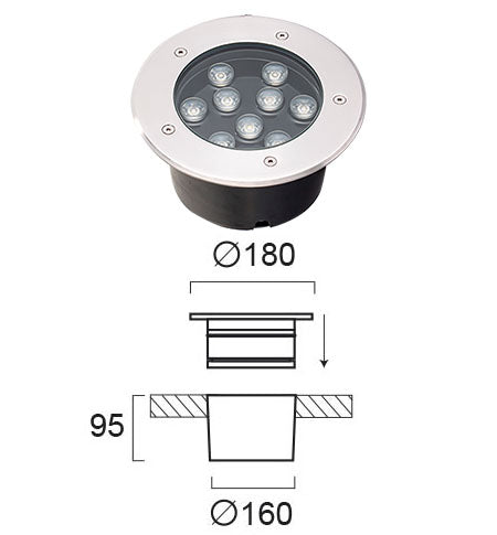 LED Outdoor Ground Lamp VIOKEF LOTUS 4187000 9W IP65/IP67