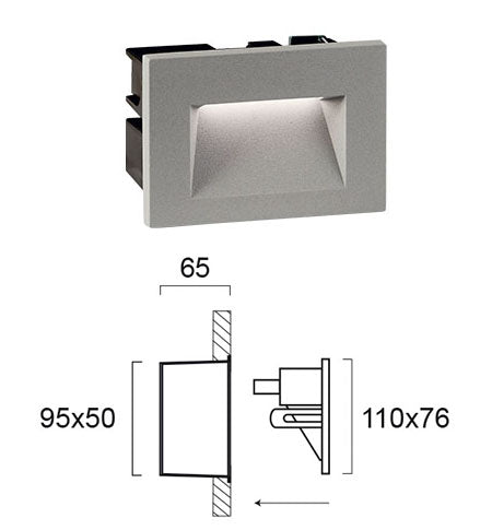 LED Outdoor Wall Lamp Recessed VIOKEF THETA  IP65