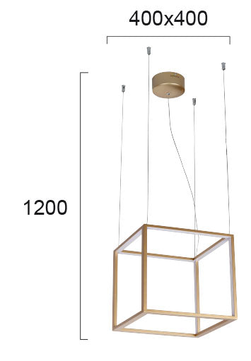 LED Modern Pendant Lamp GOLD-CUBE VIOKEF