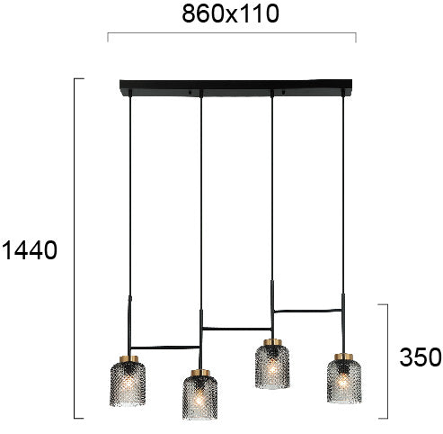 Modern Pendant Lamp  ZAC 4247000 4xE27 VIOKEF