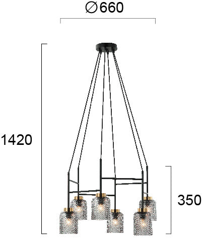 Modern Pendant Lamp  ZAC 4247100 6xE27 VIOKEF