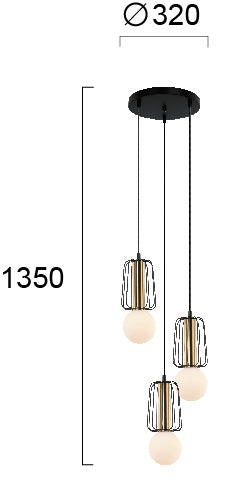 Modern Pendant Lamp VIOKEF FEDRA 4247300 3xG9