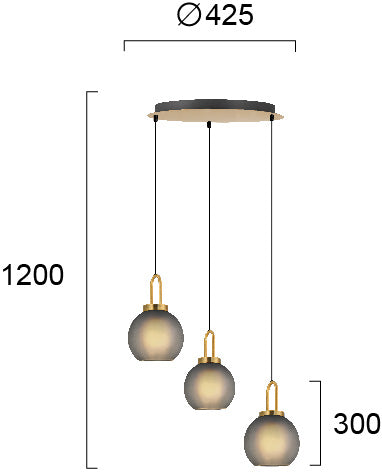 Clasic Peendant  Lamp  DORIA 4249700 3xE27 VIOKEF