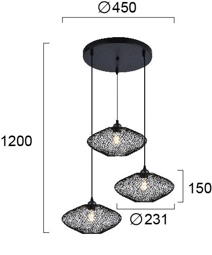 Modern Pendant Lamp VIOKEF ELECTRA 4251800 3xE27