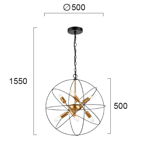 Modern Pendant Lamp VIOKEF ATOM 4252000 6xE14