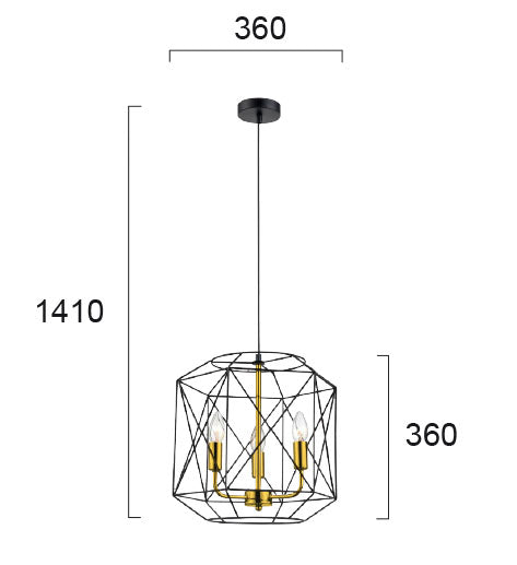 Modern Pendant Lamp VIOKEF ARGO 4252200 3xE14