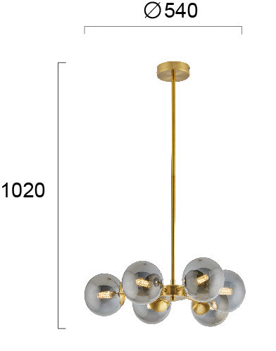 Modern Suspended Lamp  FIORE 4254700 6xG9 VIOKEF