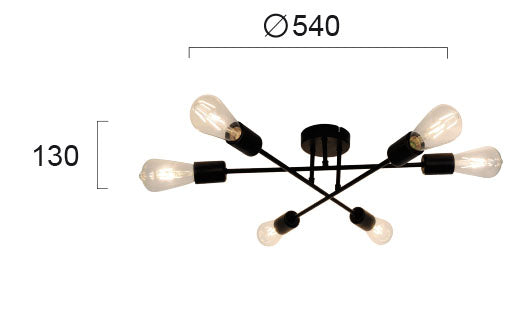 Modern Ceiling Lamp VIOKEF FREESTYLE 4257600 6xE27