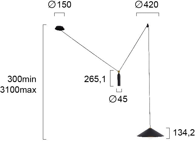 Modern Suspended VIOKEF ALTO 4258500 1xE27