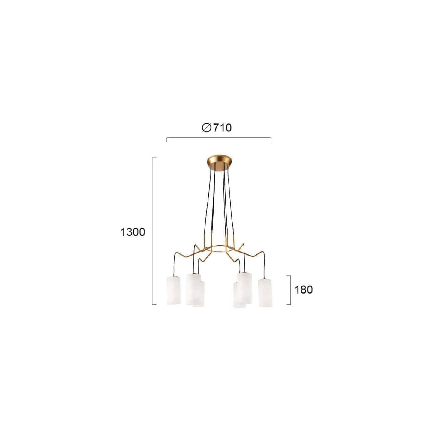 Classic Chandelier VIOKEF ELENOR 4232000 6xE27 - Lampbroker