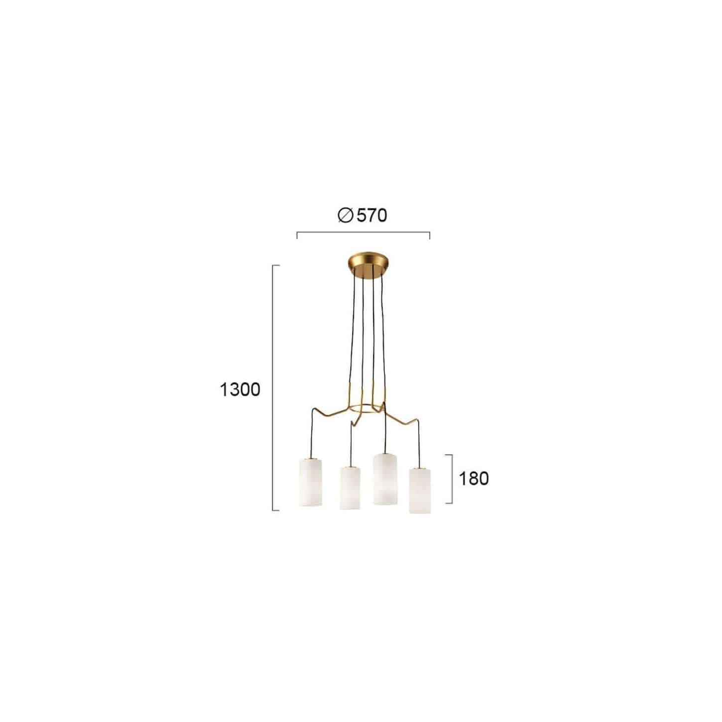 Classic Chandelier VIOKEF ELENOR 4232100 4xE27 - Lampbroker