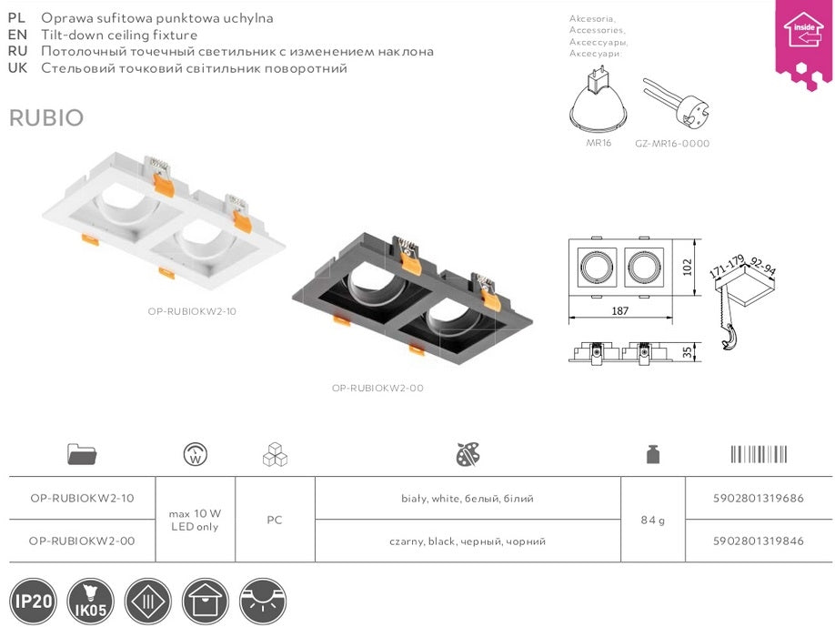 LED Modern  Spot Lamp  RUBIO GTV Poland IP20