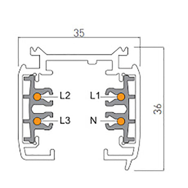 Track X-RAIL 3 phase, 220-240V, IP20 GTV Poland