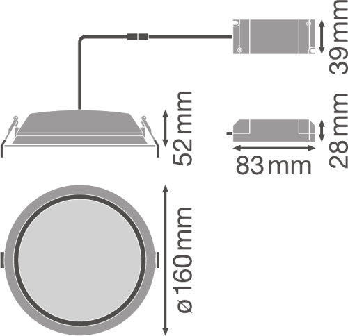 DOWNLIGHT ALU 150 14 W 6500 K IP44/IP20 WT Ledvance