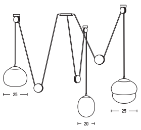 Modern Pendant Lamp  3xE27 ZAMBELIS