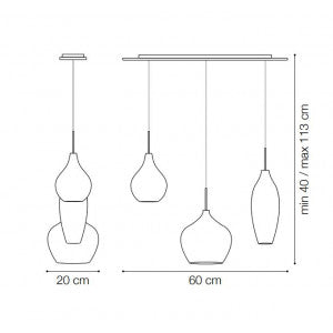 Modern Chandelier CEMENTO 179766 3xE14 IDEAL LUX